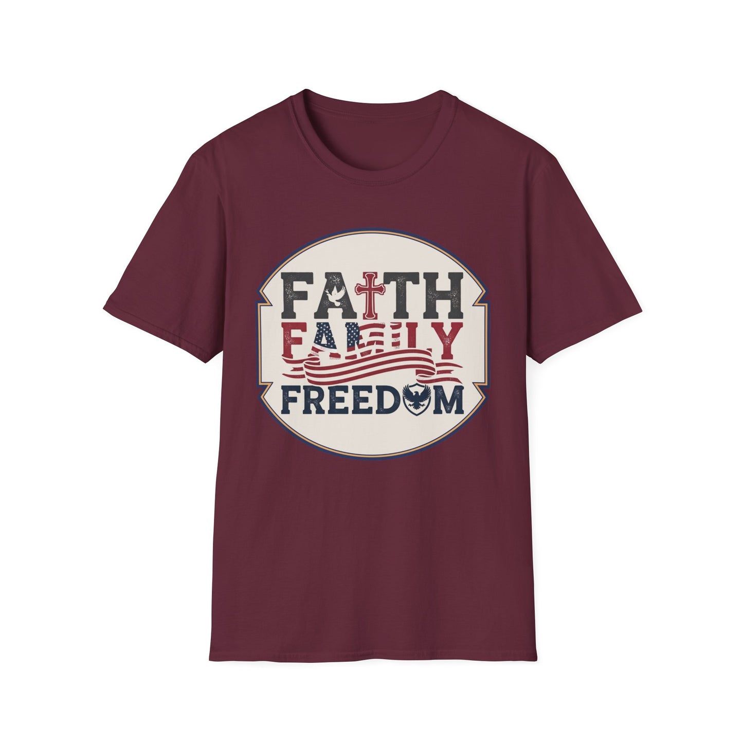 Faith Family Freedom T-Shirt — Patriotic Christian Tee