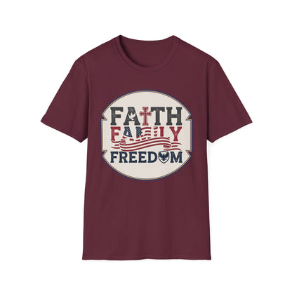 Faith Family Freedom T-Shirt — Patriotic Christian Tee