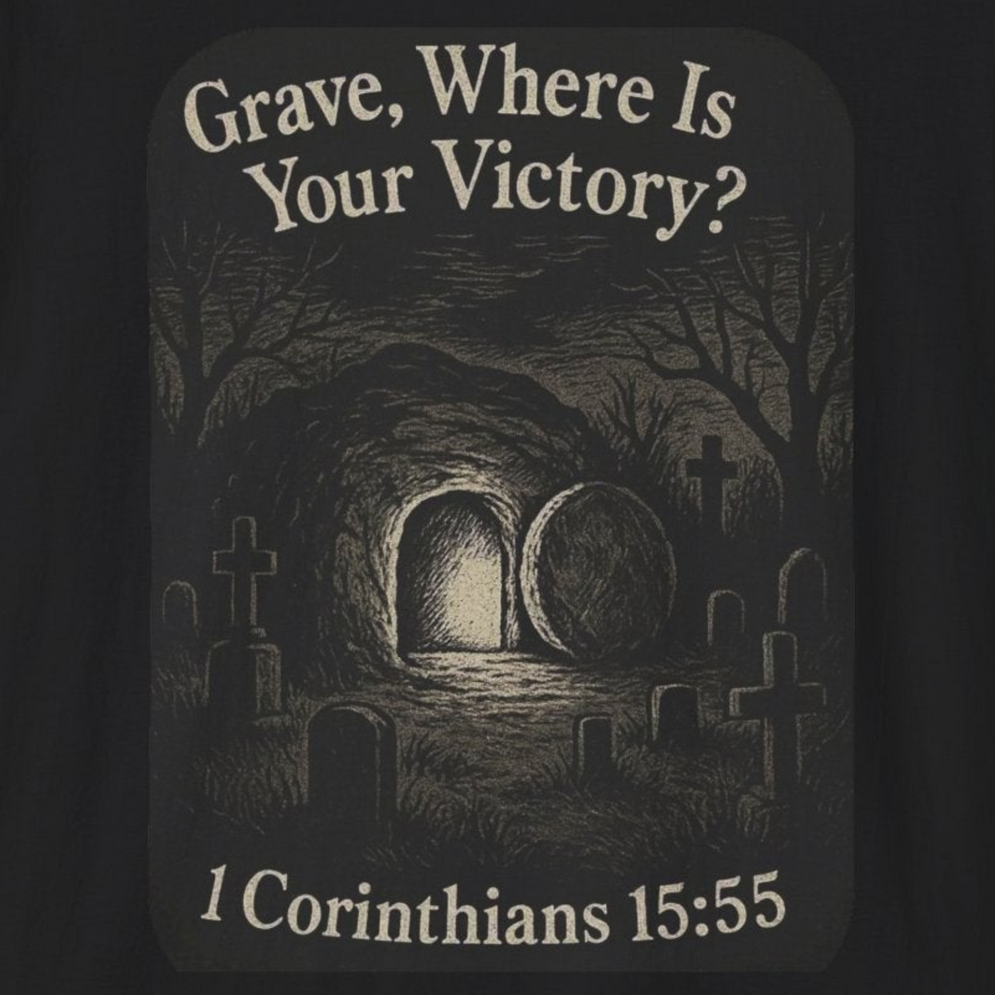 A034 - Grave Where Is Your Victory? Unisex Softstyle Inspirational Tee
