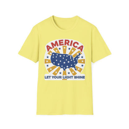 America Let Your Light Shine Patriotic USA T-Shirt