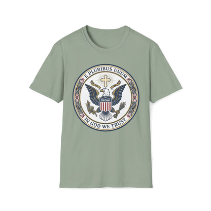 A175V2 - USA 250 Years • Patriotic Presidential Seal T-Shirt • E Pluribus Unum • In God We Trust