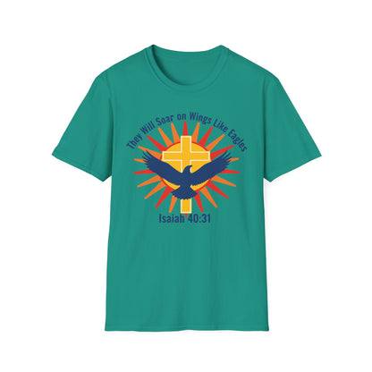 They Will Soar on Wings Like Eagles Isaiah 40:31 Inspirational Christian T-Shirt