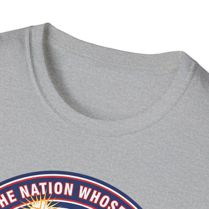 Blessed Is the Nation Whose God Is the LORD Christian Patriotic Softstyle T-Shirt - Psalm 33:12