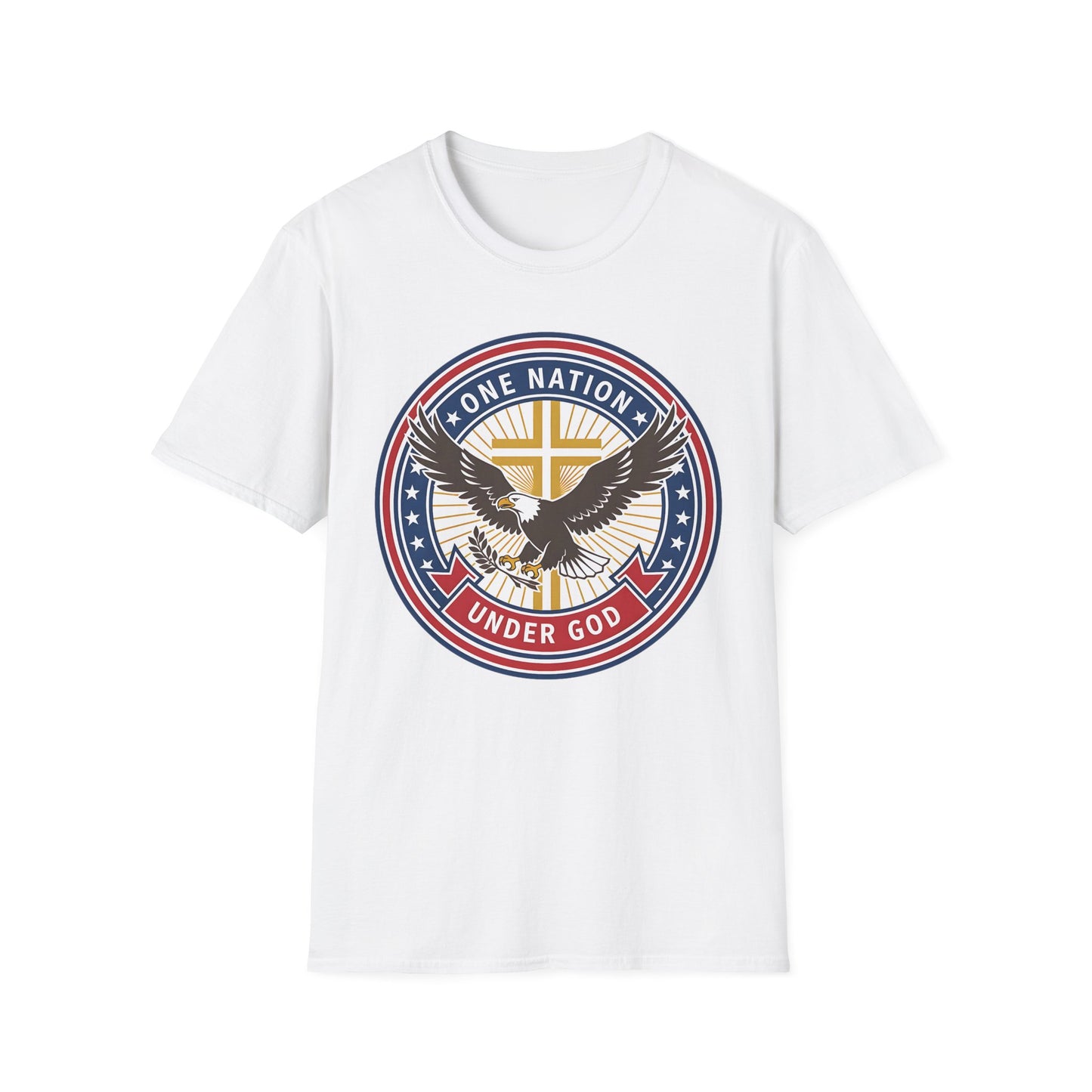 One Nation Under God Christian Patriotic Eagle Cross T-Shirt