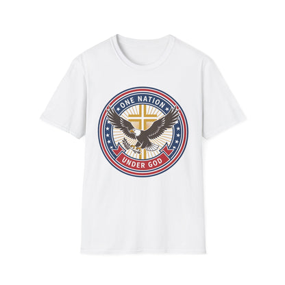 One Nation Under God Christian Patriotic Eagle Cross T-Shirt