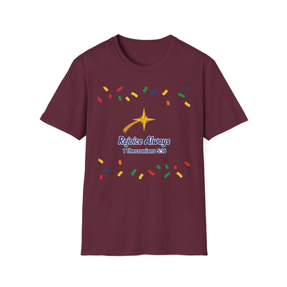 Rejoice Always Inspirational Christian Bible Verse T-Shirt