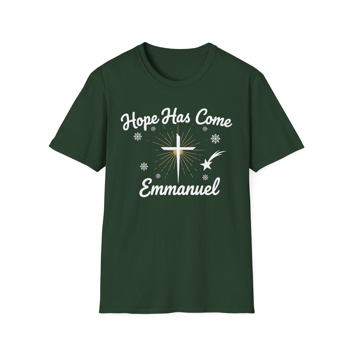 A067 - Hope Has Come Emmanuel Christian Christmas T-Shirt