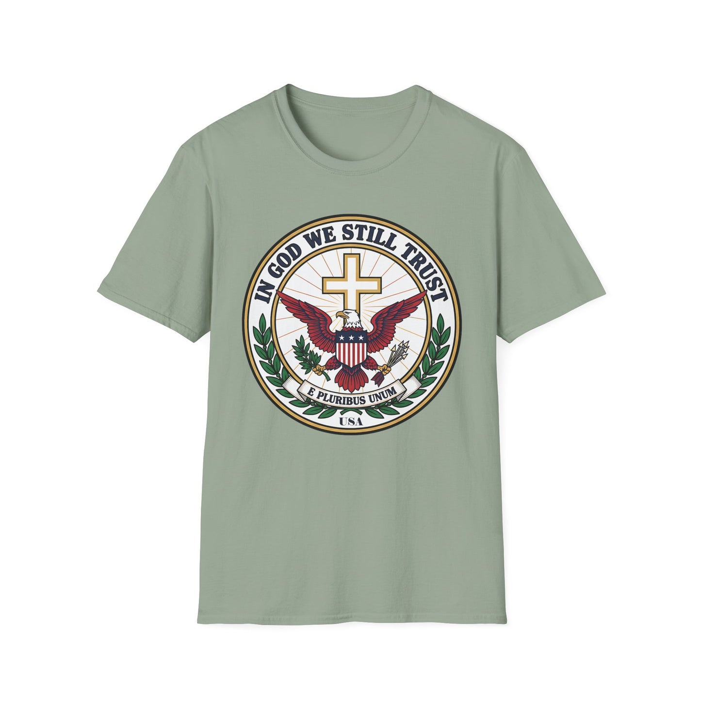 In God We Still Trust — Christian Eagle Cross Patriotic T-Shirt