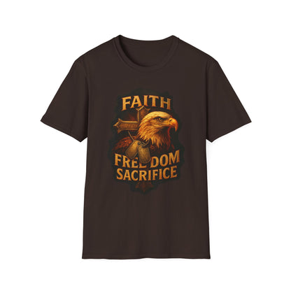 Faith Freedom Sacrifice Unisex Christian Patriotic T-Shirt