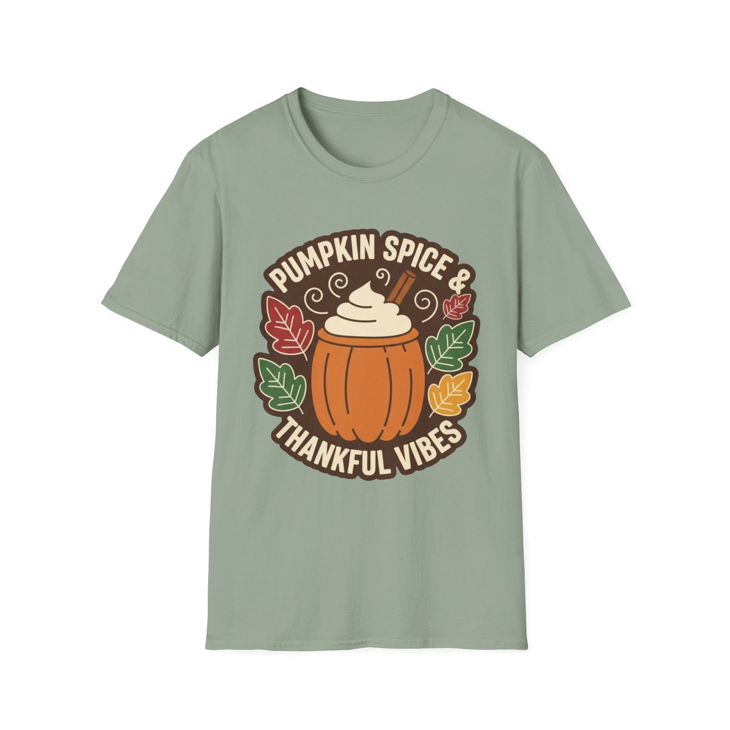 A052 - Pumpkin Spice & Thankful Vibes Autumn Fashion T-Shirt