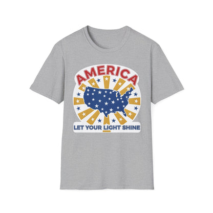America Let Your Light Shine Patriotic USA T-Shirt