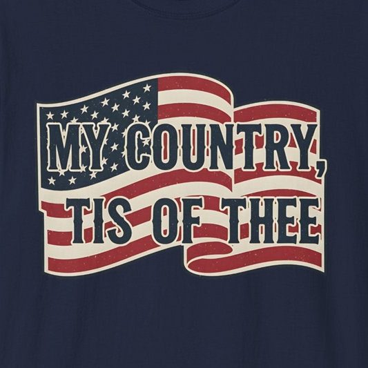 A171 - My Country 'Tis of Thee American Flag Patriotic T-Shirt