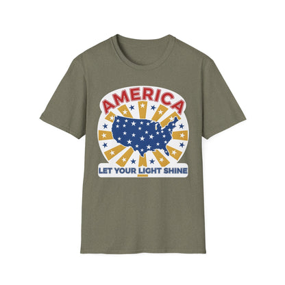 America Let Your Light Shine Patriotic USA T-Shirt