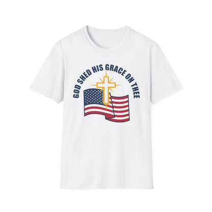 God Shed His Grace on Thee Christian Patriotic T-Shirt