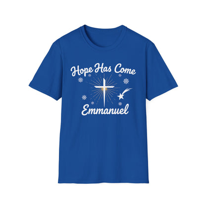 A067 - Hope Has Come Emmanuel Christian Christmas T-Shirt