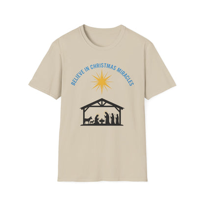 A066 - Believe in Christmas Miracles Christian Nativity T-Shirt