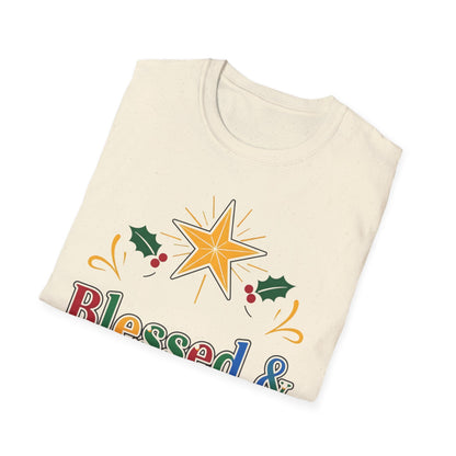 A084 - Blessed & Bright Unisex Softstyle Christian Christmas T-Shirt
