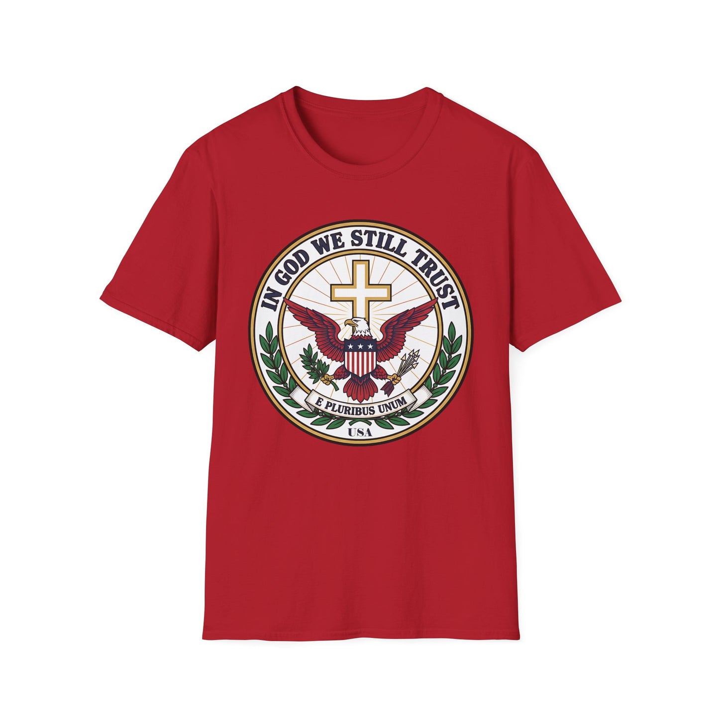 In God We Still Trust — Christian Eagle Cross Patriotic T-Shirt