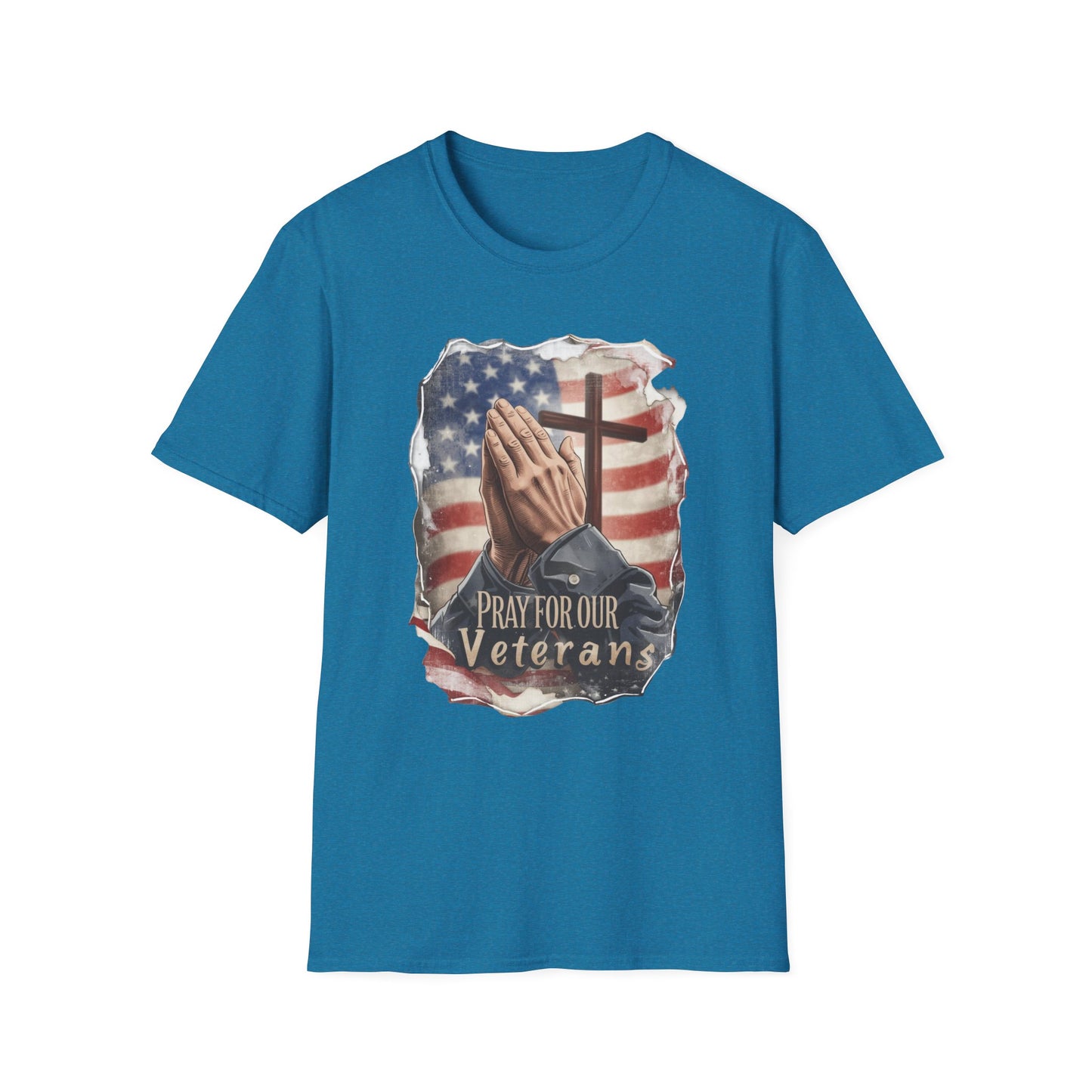 A042 - Pray for Our Veterans Christian Patriotic T-Shirt