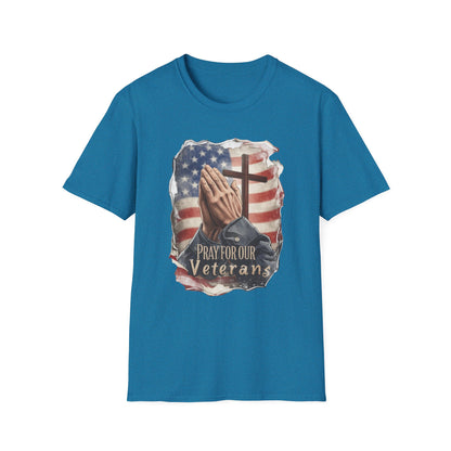 A042 - Pray for Our Veterans Christian Patriotic T-Shirt
