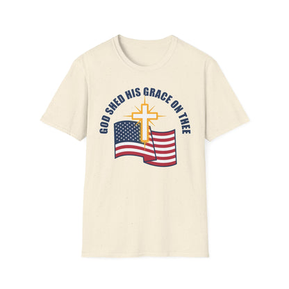 God Shed His Grace on Thee Christian Patriotic T-Shirt
