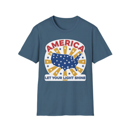 America Let Your Light Shine Patriotic USA T-Shirt