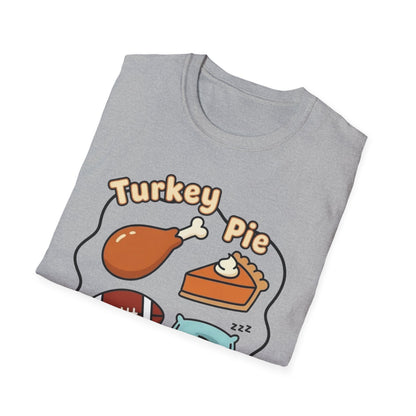 A050 - Turkey, Pie, Football, Nap Thanksgiving Fun Unisex T-Shirt