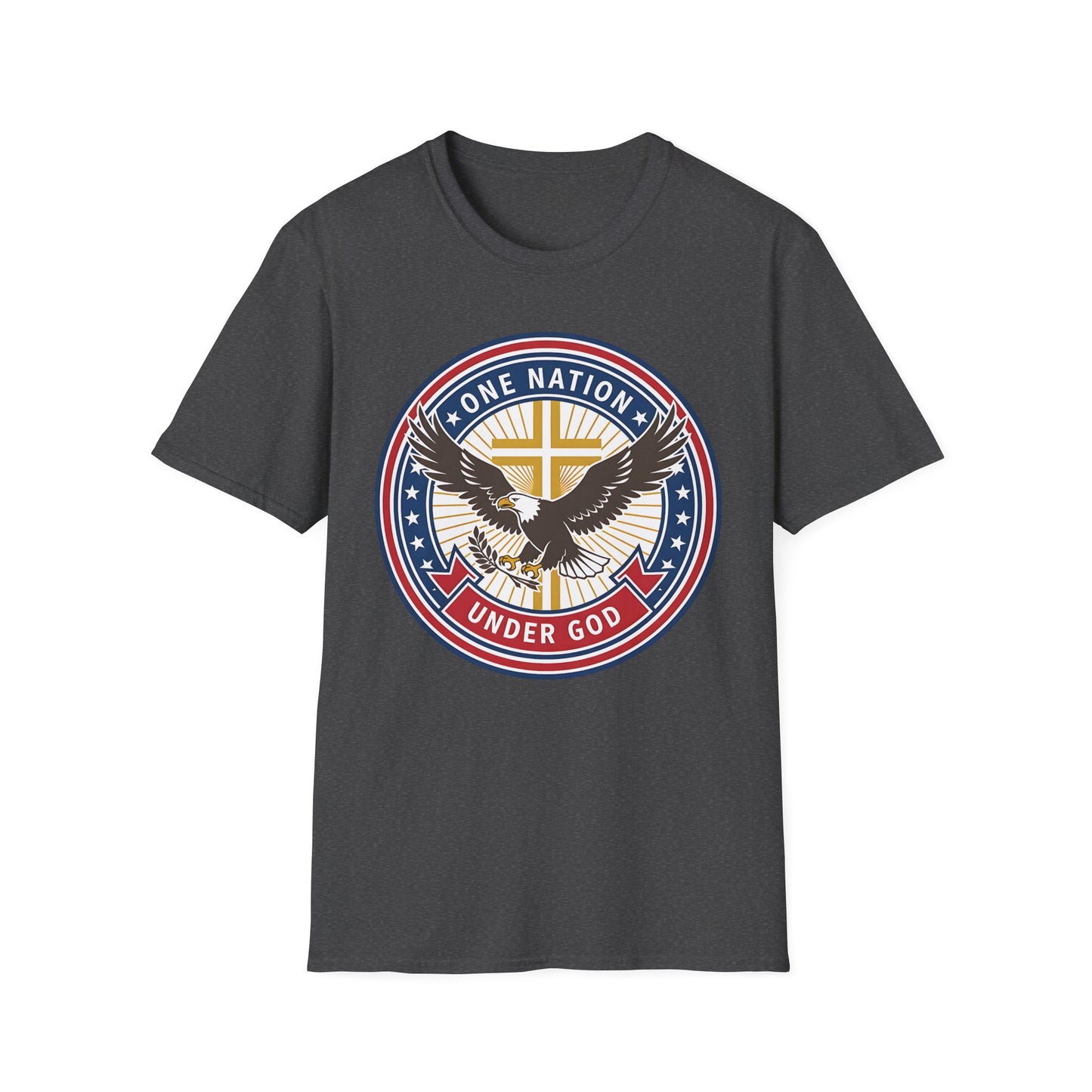 One Nation Under God Christian Patriotic Eagle Cross T-Shirt