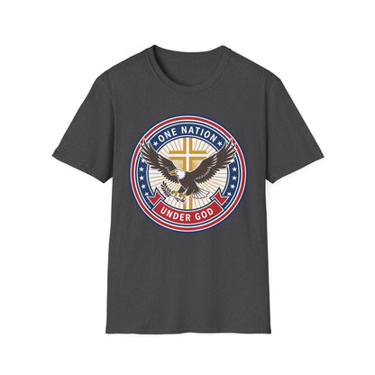 One Nation Under God Christian Patriotic Eagle Cross T-Shirt