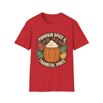 Pumpkin Spice & Thankful Vibes Autumn Fashion T-Shirt