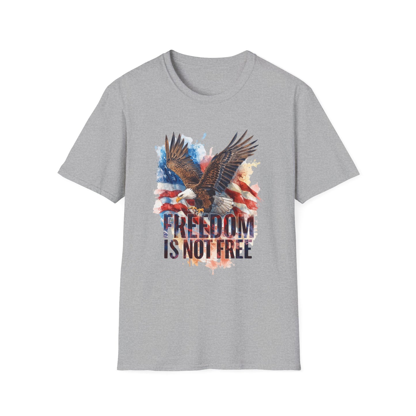 A043 - Freedom is Not Free - Flag and Eagle Patriotic T-Shirt