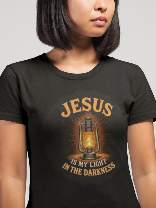 Jesus Is My Light in the Darkness - Inspirational Christian T-Shirt