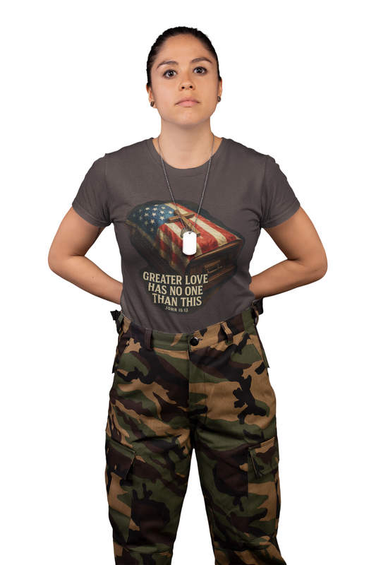 Memorial Day Veterans Day Tribute T-Shirt, Greater Love Has No One Than This