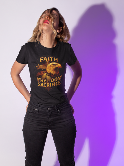 Faith Freedom Sacrifice Unisex Christian Patriotic T-Shirt