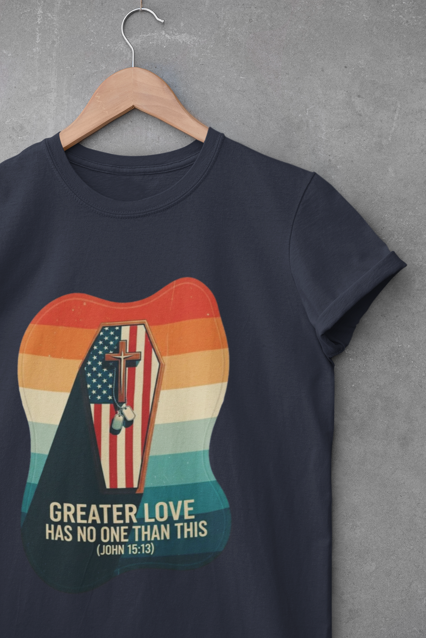 A039 - Greater Love Has No One Than This, Unisex Softstyle Christian Patriotic T-Shirt