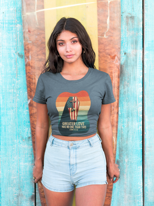 Greater Love Has No One Than This, Unisex Softstyle Christian Patriotic T-Shirt
