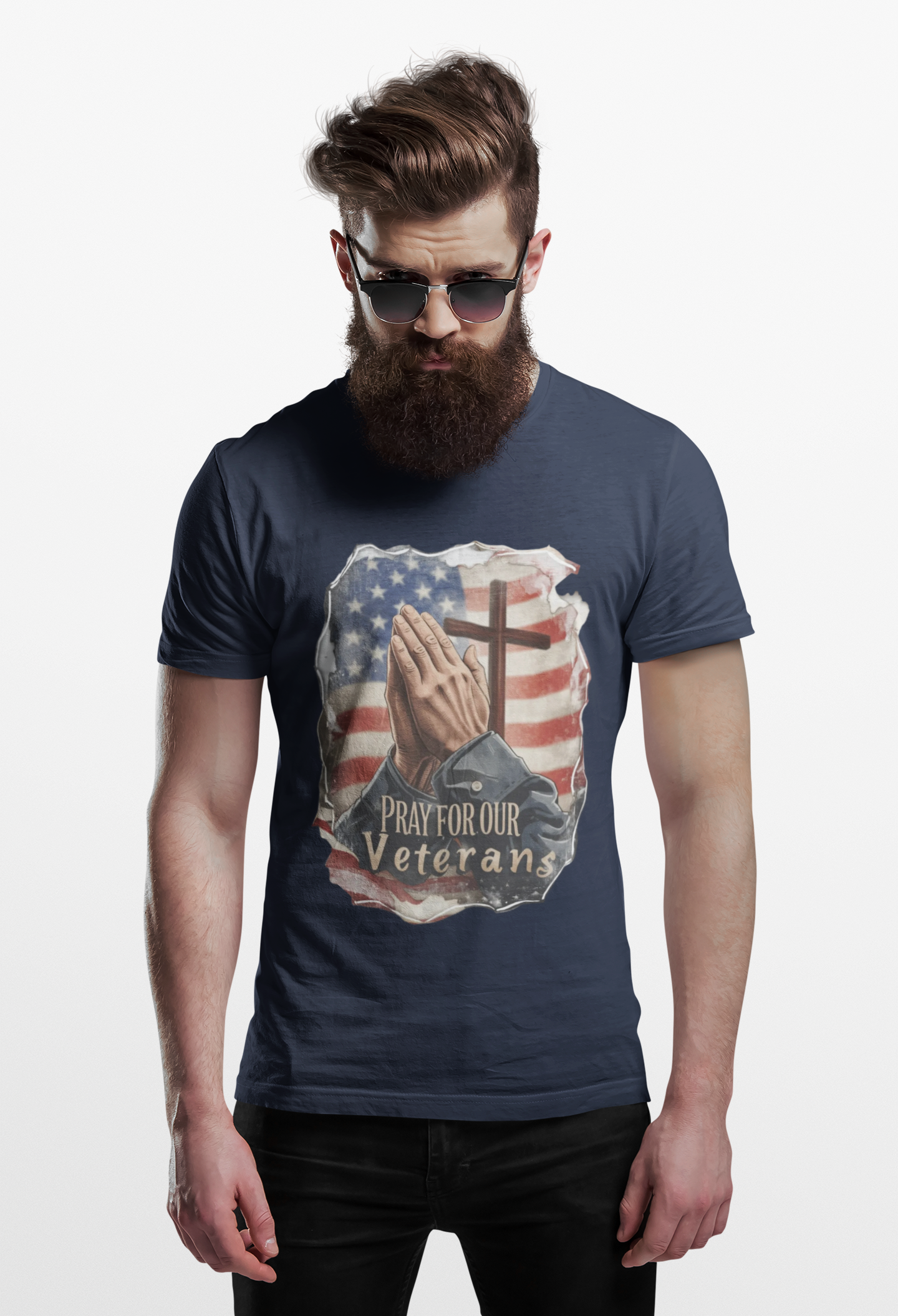 Pray For Our Veterans Christian Patriotic T-Shirt