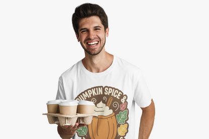 Pumpkin Spice & Thankful Vibes Autumn Fashion T-Shirt