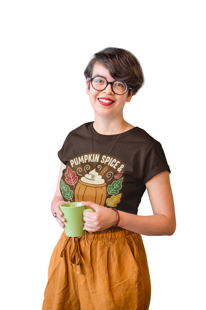 Pumpkin Spice & Thankful Vibes Autumn Fashion T-Shirt