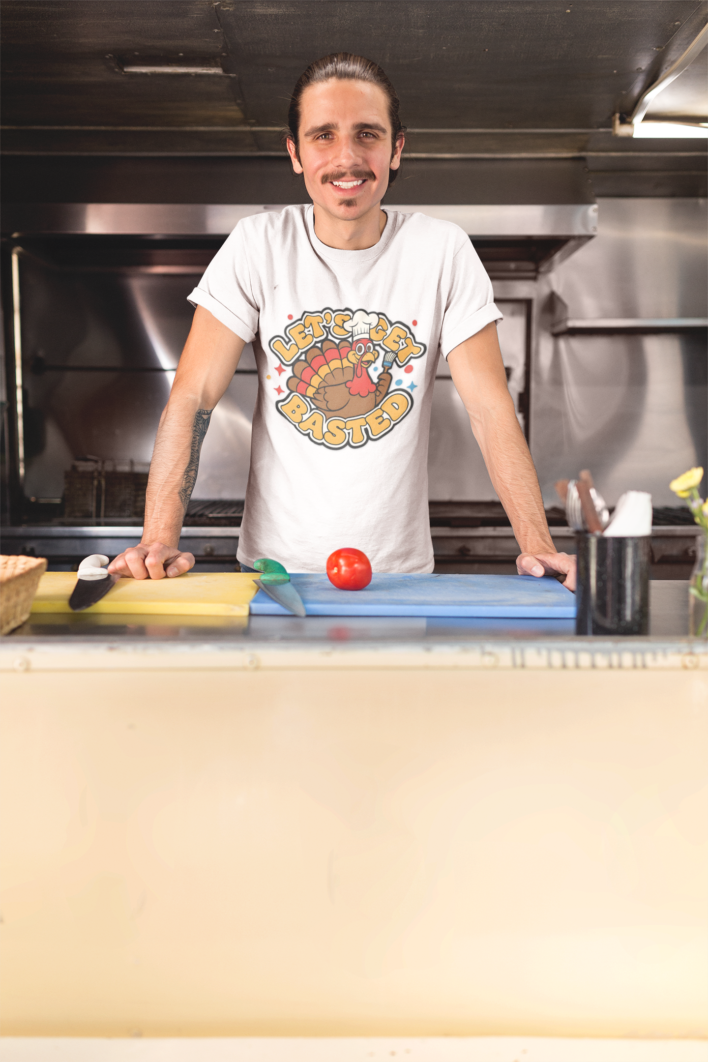 A058 - Let's Get Basted Funny Thanksgiving Turkey T-Shirt