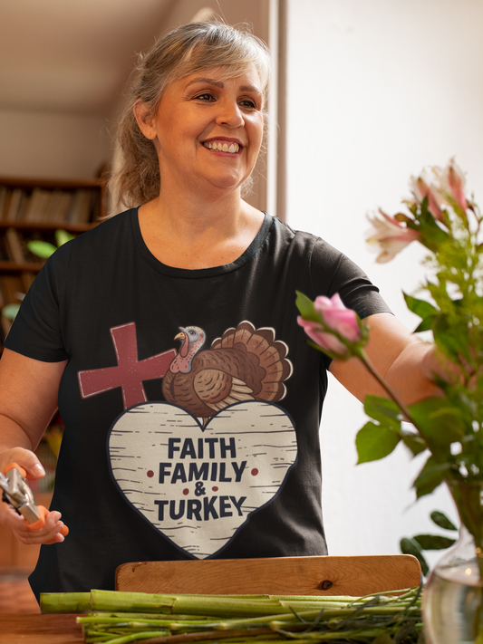 Faith Family & Turkey Thanksgiving T-Shirt