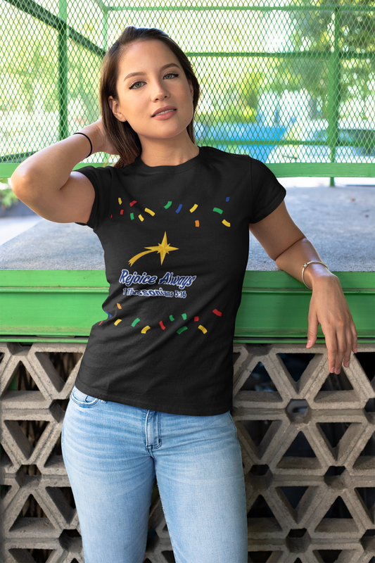 Rejoice Always Inspirational Christian Bible Verse T-Shirt