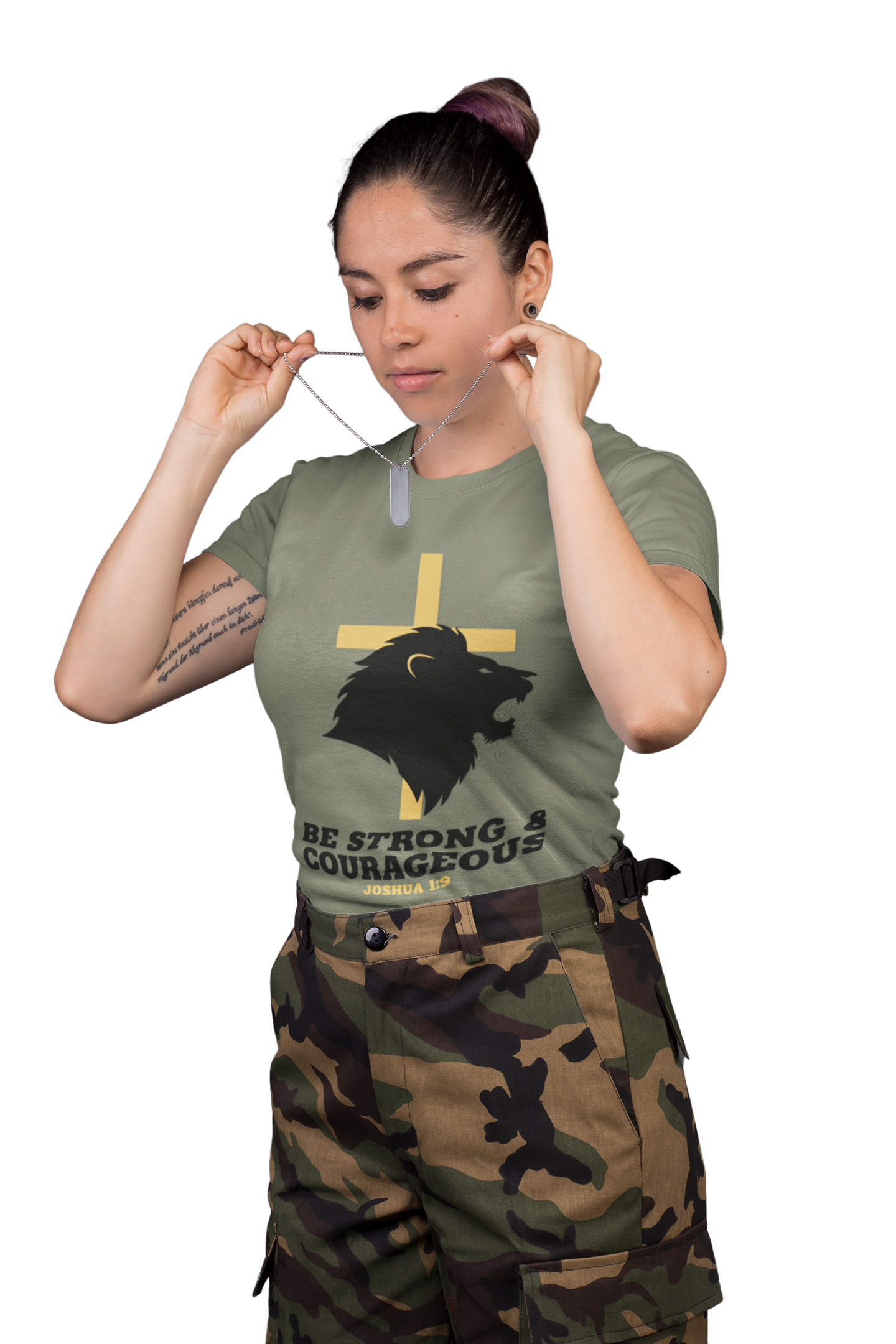 Be Strong & Courageous Joshua 1:9 Inspirational Christian T-Shirt