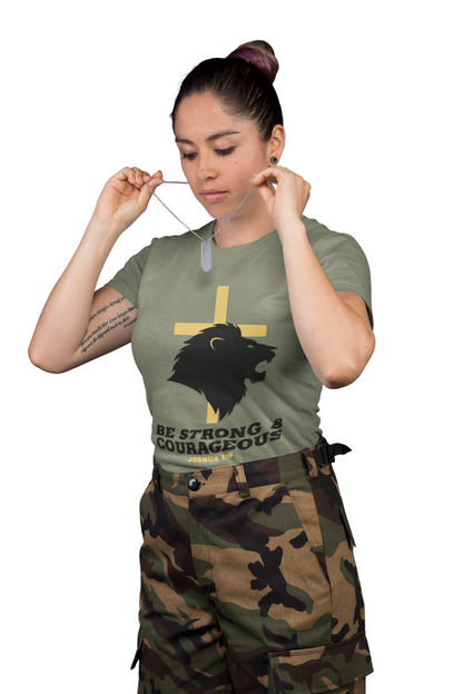Be Strong & Courageous Joshua 1:9 Inspirational Christian T-Shirt