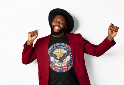 One Nation Under God Christian Patriotic Eagle Cross T-Shirt