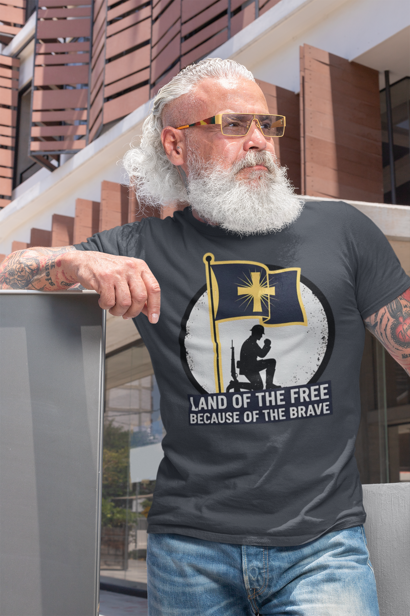 Land of the Free Because of the Brave Patriotic T‑Shirt