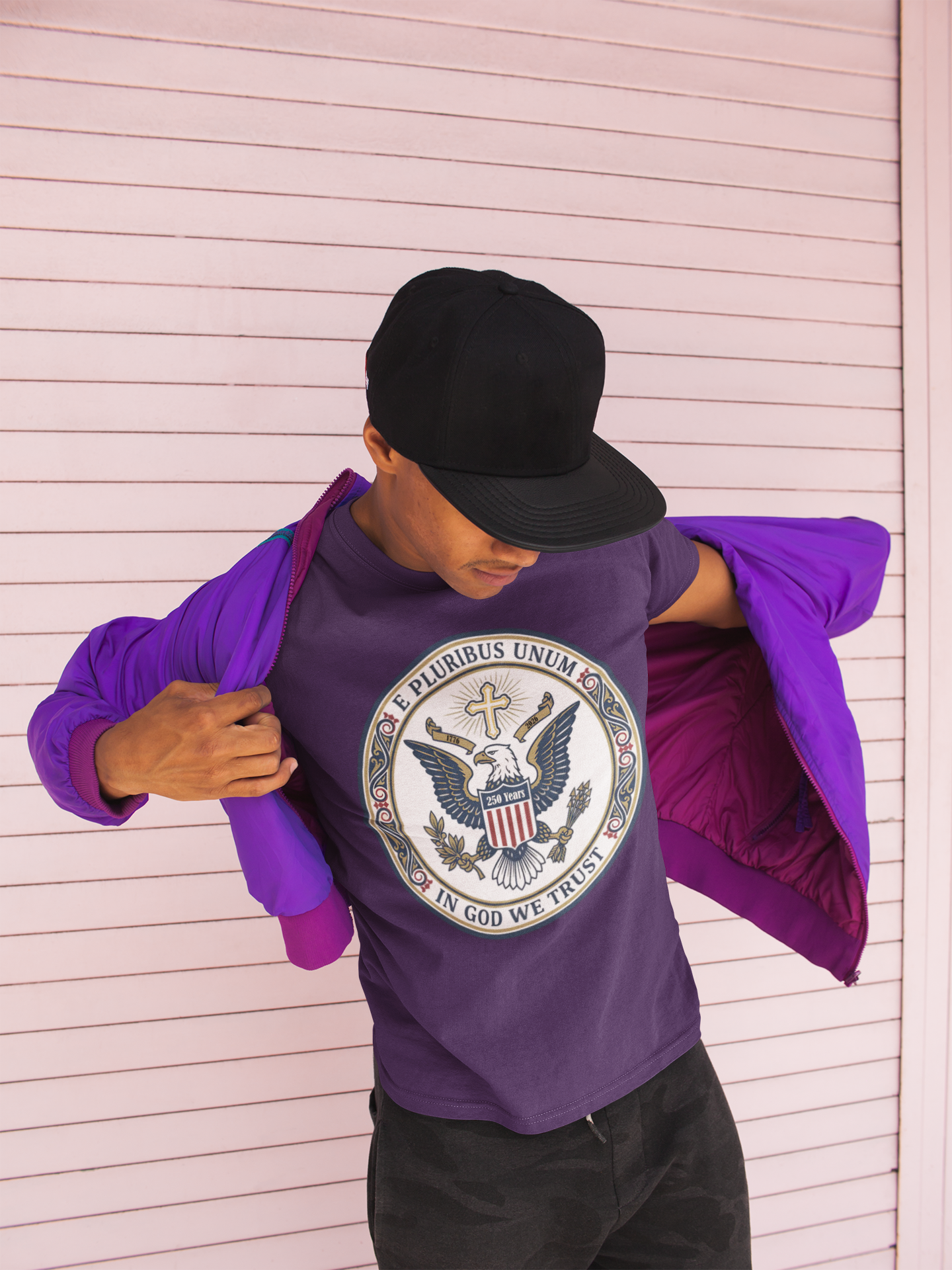 USA 250 Years • Patriotic Presidential Seal T-Shirt • E Pluribus Unum • In God We Trust