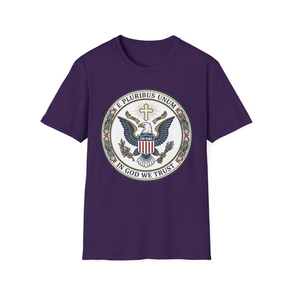 USA 250 Years • Patriotic Presidential Seal T-Shirt • E Pluribus Unum • In God We Trust
