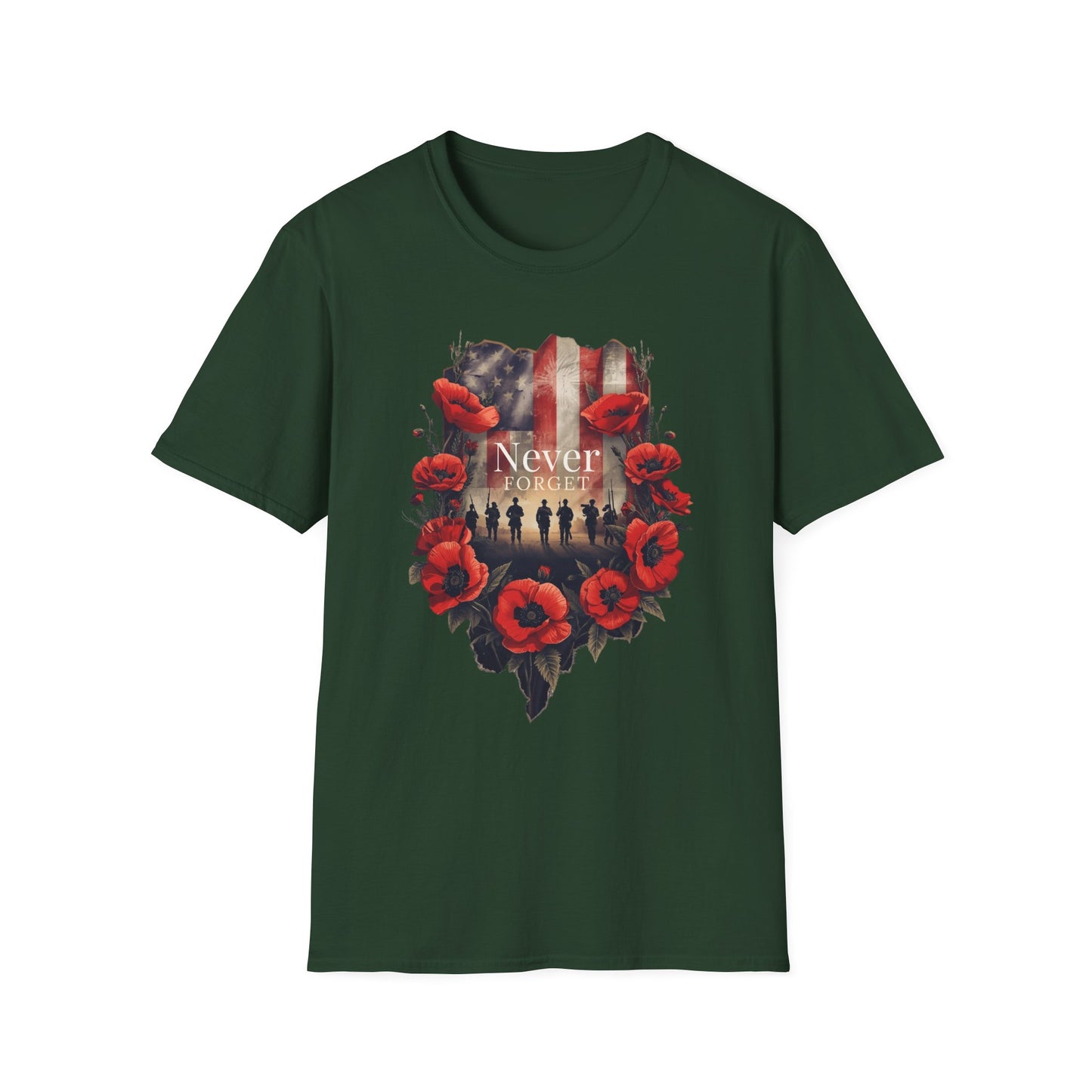 A045 - Never Forget - Memorial Day Tribute Remembrance T-Shirt