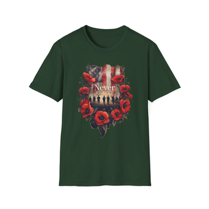 A045 - Never Forget - Memorial Day Tribute Remembrance T-Shirt